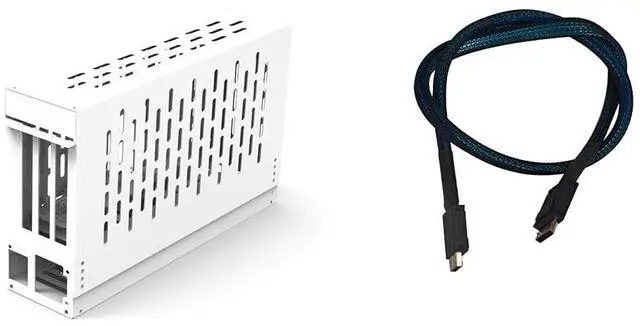 Main image of PCIe 4.0 X16 to Oculink SFF-8612 eGPU Graphics Card Docking Station 64GB/s External GPU Enclosure Support Small 1U / Flex Power Supply (White,AC7 38 * 35 * 14cm)