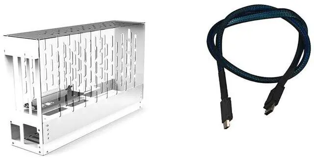 Main image of PCIe 4.0 X16 to Oculink SFF-8612 eGPU Graphics Card Docking Station 64GB/s External GPU Enclosure Support Small 1U / Flex Power Supply (Acrylic,AC7 38 * 35 * 14cm)