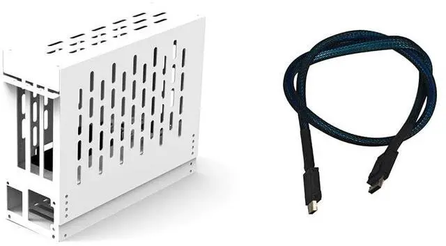 Main image of PCIe 4.0 X16 to Oculink SFF-8612 eGPU Graphics Card Docking Station 64GB/s External GPU Enclosure Support Small 1U / Flex Power Supply (White,AC6 29 * 25 * 14cm)