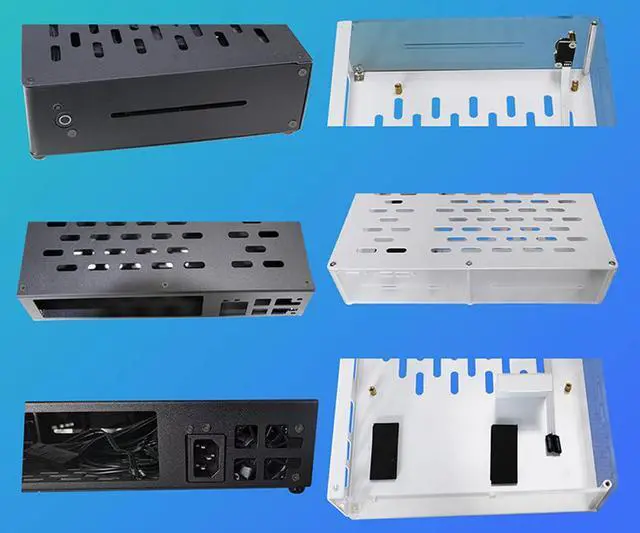Alt view image 6 of 7 - A3 Mini ITX PC Case 2.5-inch 7mm SSD External Chassis Vertical/Horizontal Design Acrylic Frame 7.28 * 2.30 * 10.79in for Office/Gaming (Black)