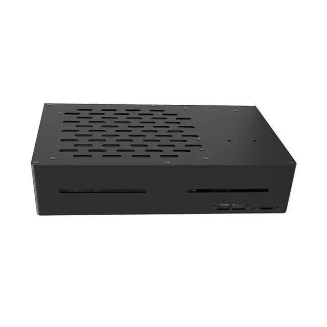 Alt view image 7 of 7 - A3 Mini ITX PC Case 2.5-inch 7mm SSD External Chassis Vertical/Horizontal Design Acrylic Frame 7.28 * 2.30 * 10.79in for Office/Gaming (Black)