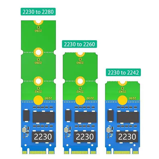 Alt view image 3 of 7 - M2 NGFF 2230 to 2280 Extension Card Transfer 2230, 2242, 2260, 2280 SSD Compatible with M2 NVME NGFF M.2 U.2 M3 SSD Long Size Change (5Pairs)