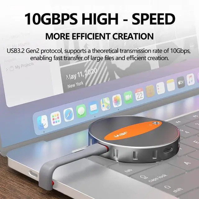 Alt view image 7 of 7 - JY-Mini DP Magnetic 2230 2242 Enclosure 10Gbps 8K/30Hz 4K/60Hz Compatible with M.2 NVMe SSD