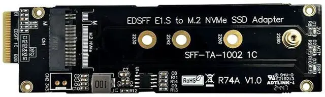 Main image of ADT PCIe 5.0 x4 M.2 NVMe SSD to EDSFF E1.S Extension Card 128G/bps for 1U Server Chassis (R74A PCIe5.0)
