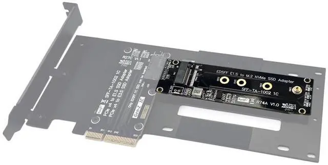 Alt view image 7 of 7 - ADT PCIe 5.0 x4 M.2 NVMe SSD to EDSFF E1.S Extension Card 128G/bps for 1U Server Chassis (R74A PCIe5.0)