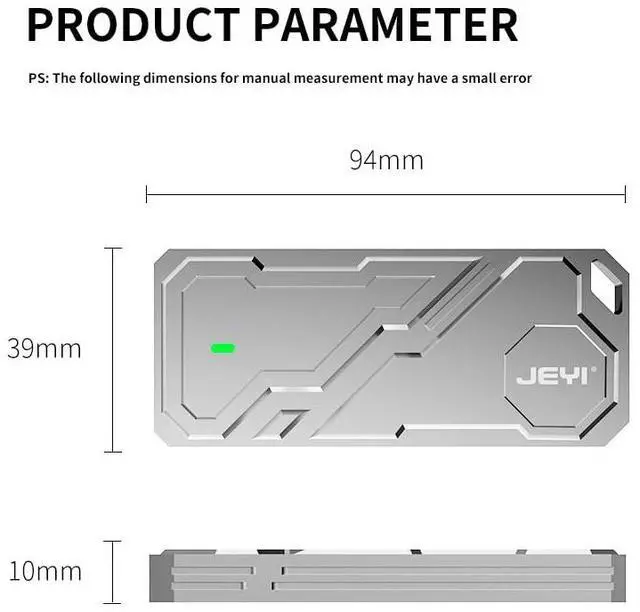 Alt view image 6 of 7 - JY M.2 2280 SSD Enclosure 4TB USB 3.2 10G High Speed Compatible with NVMe M Key B&M Key SSD