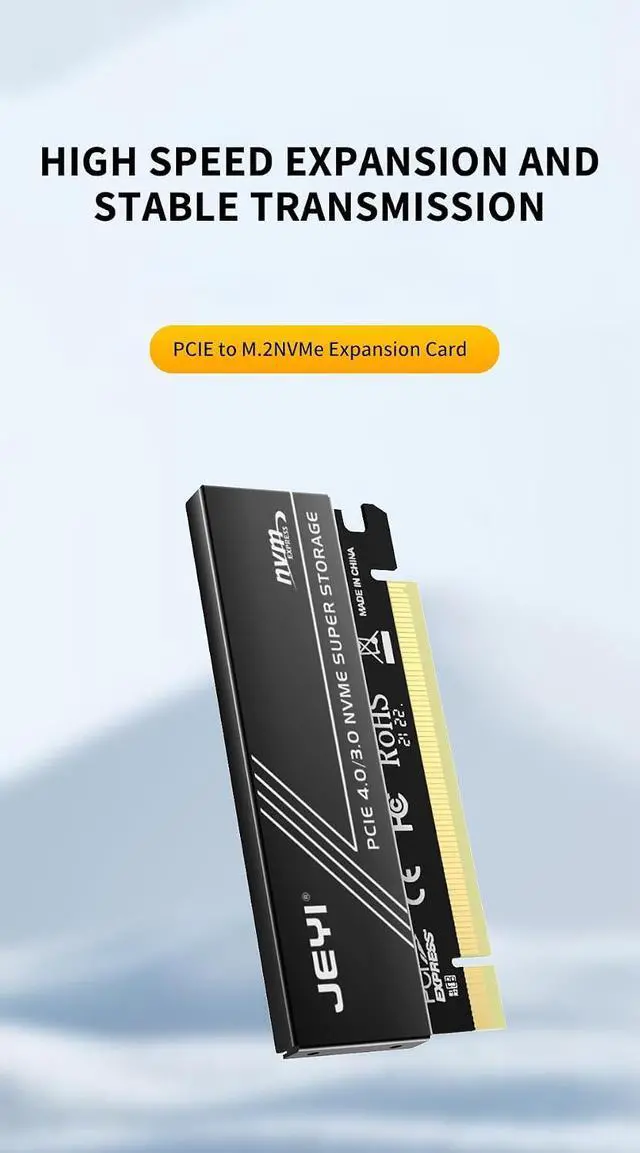 Alt view image 5 of 7 - JY-BlackDP M.2 NVMe-Compatible to PCIe4.0 3.0 x4 x8 x16 64Gbps Expansion Card for 2230 2242 2260 2280 SSD