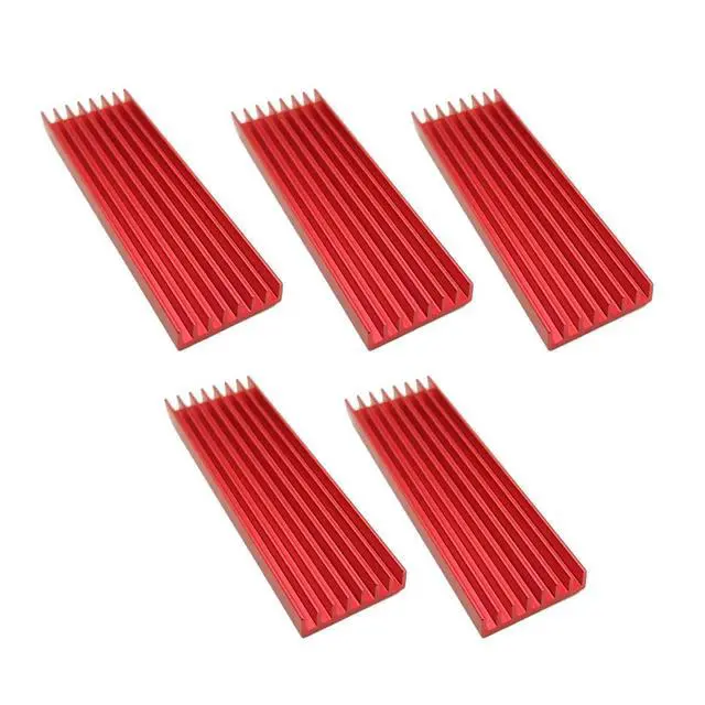 Alt view image 6 of 6 - M.2 Solid State Hard Disk Heat Sink Aluminum 6mm for NGFF NVME PCIE 2280 SSD Solid State Drive (5pcs-Red)