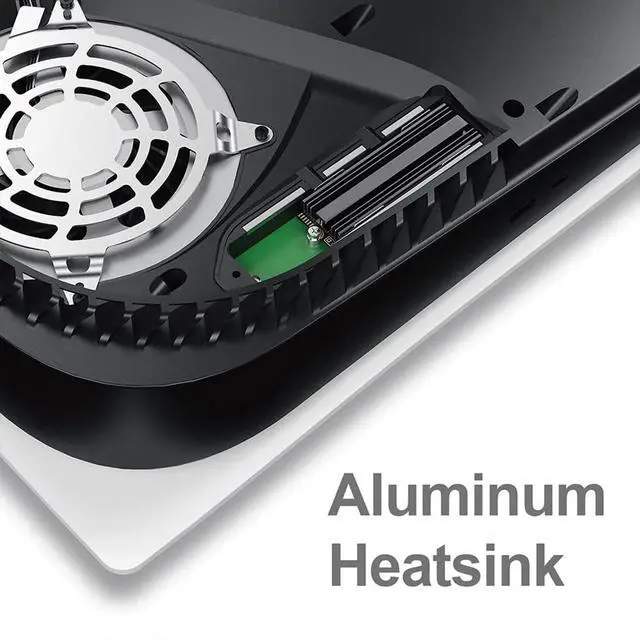 Alt view image 5 of 7 - M.2 SSD Heatsink Dual-Side & Grooved Cooling Design Aluminum Alloy, Only 0.39 Thick Compatible with 2230/2242/2260/2280 SSD (Black,with Fan)