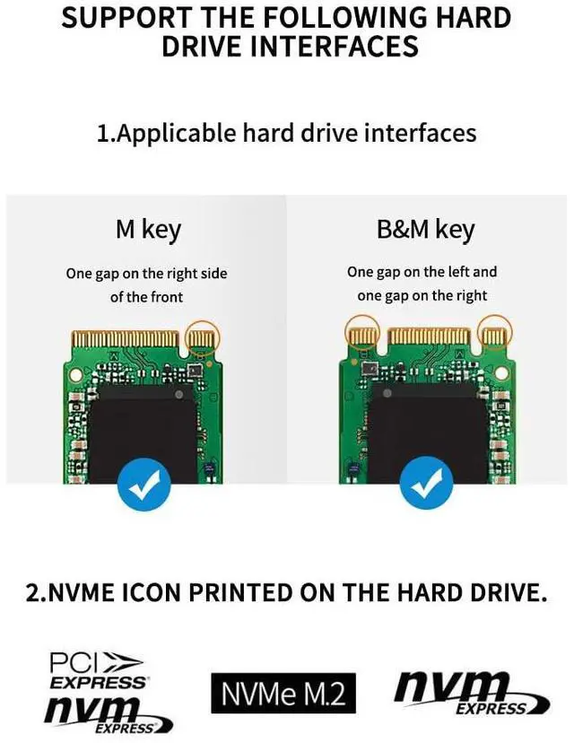 Alt view image 4 of 7 - JY--M12 M.2 SSD Enclosure 10Gbp/s USB-C Interface Compatible with NVMe B Key B+M Key SSD