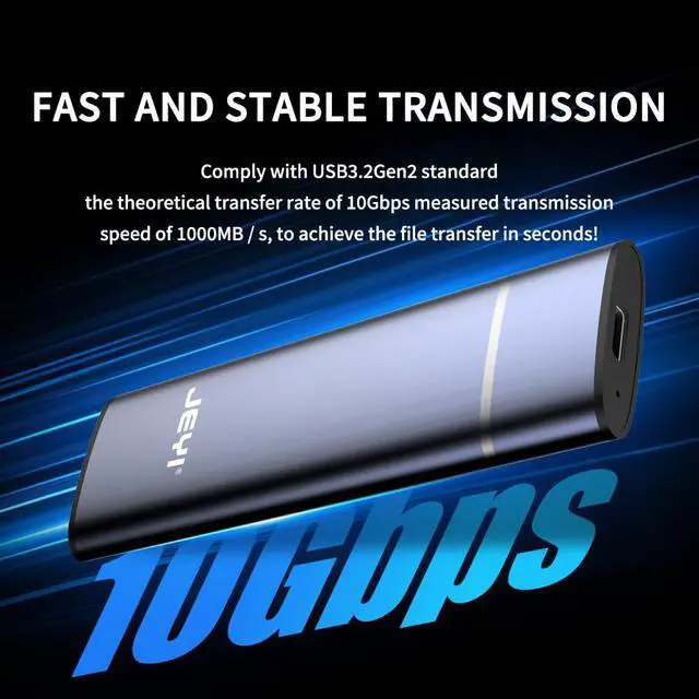 Alt view image 2 of 7 - JY--M12 M.2 SSD Enclosure 10Gbp/s USB-C Interface Compatible with NVMe B Key B+M Key SSD