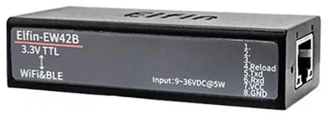 Main image of Elfin-EW42B Gateway TTL to Wi-Fi & Blueandtooth Serial Server with Internal Antenna Support STA/AP/AP+STA Modbus RTU/TCP (Server only)