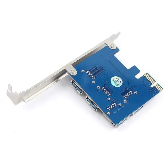 Alt view image 3 of 7 - Riser Card PCI-E USB 3.0 PCIe Port Multiplier Card PCI Express PCIe E 1 to 4 to for BTC Miner Machine