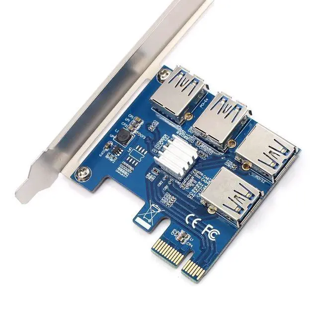 Alt view image 2 of 7 - Riser Card PCI-E USB 3.0 PCIe Port Multiplier Card PCI Express PCIe E 1 to 4 to for BTC Miner Machine