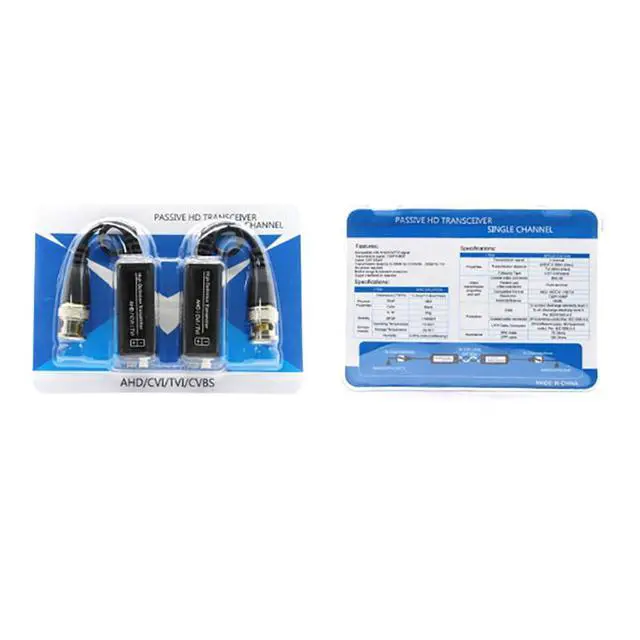 Alt view image 7 of 7 - BNC to Balun-Compatible Passive Twisted Pair Video Transmitter 0-300m Transmission Distance Compatible with AHD/CVI/TVI/CVBS (Video Transfer)
