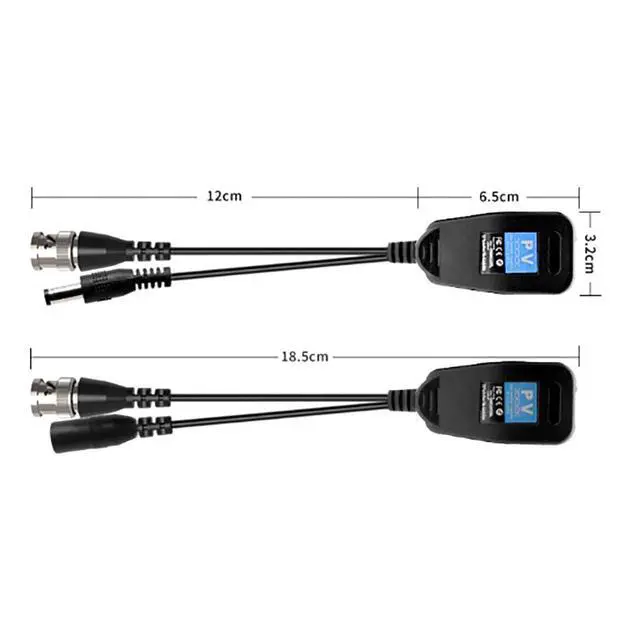 Alt view image 5 of 7 - BNC to Balun-Compatible Passive Twisted Pair Video Transmitter 0-300m Transmission Distance Compatible with AHD/CVI/TVI/CVBS (Video+Power Transfer)