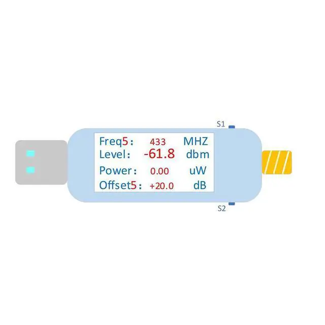 Alt view image 3 of 7 - USB RF 5V Power Meter 100K to 10GHz, -55 to +30dBm with 0.96-inch TFT Display for PC Configure, V3.0 Version (Power Meter+Attenuator+Antenna)