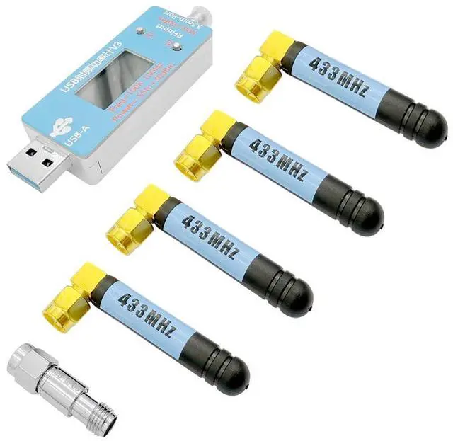 Main image of USB RF 5V Power Meter 100K to 10GHz, -55 to +30dBm with 0.96-inch TFT Display for PC Configure, V3.0 Version (Power Meter+Attenuator+Antenna)