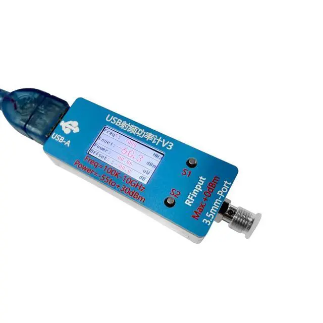 Alt view image 5 of 7 - USB RF 5V Power Meter 100K to 10GHz, -55 to +30dBm with 0.96-inch TFT Display for PC Configure, V3.0 Version (Power Meter+Attenuator+Antenna)