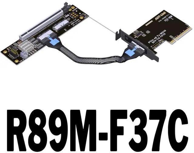 Alt view image 2 of 7 - ADT-R89M-F37C PCIe 4.0 x8 to x16 Extension Card 128Gbps MCIO External Chassis Supports 2U/4U Chassis (80CM)
