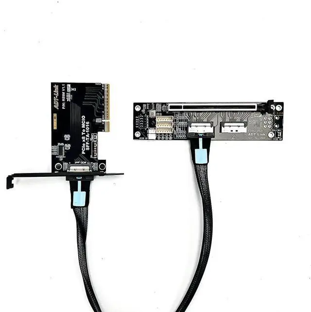 Alt view image 5 of 7 - ADT-R89M-F37C PCIe 4.0 x8 to x16 Extension Card 128Gbps MCIO External Chassis Supports 2U/4U Chassis (80CM)