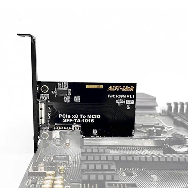 Alt view image 6 of 7 - ADT-R89M-F37C PCIe 4.0 x8 to x16 Extension Card 128Gbps MCIO External Chassis Supports 2U/4U Chassis (80CM)