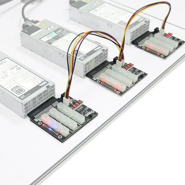 Alt view image 6 of 7 - Upgraded 12x6pin ATX Power Supply Breakout Board with Fash LED Support 64.70mm Port PSU Compatible with DELL D750E-S6, D750E-S7,D110E-S0, D200E-S2