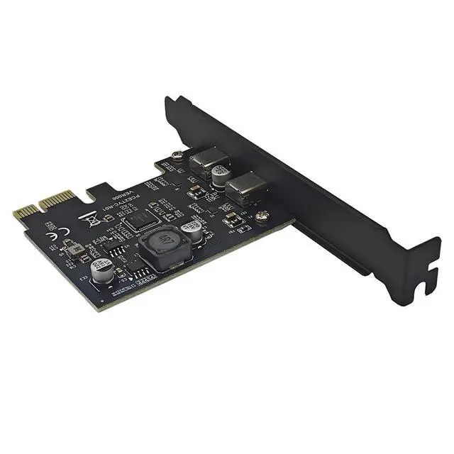 Alt view image 3 of 5 - PCIe X1 to 2Port USB C Expansion Card 5Gbps SuperSpeed Reversible Connector for Desktop PC