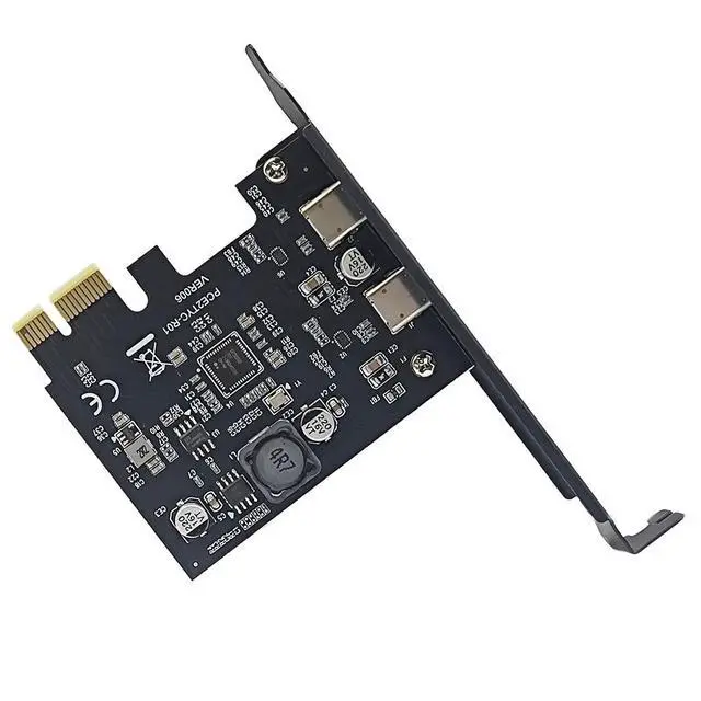 Alt view image 5 of 5 - PCIe X1 to 2Port USB C Expansion Card 5Gbps SuperSpeed Reversible Connector for Desktop PC