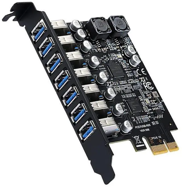 Main image of PCIe x1 to 7-Port USB 3.2 19Pin Expansion Card 5Gbps High Speed for Motherboard