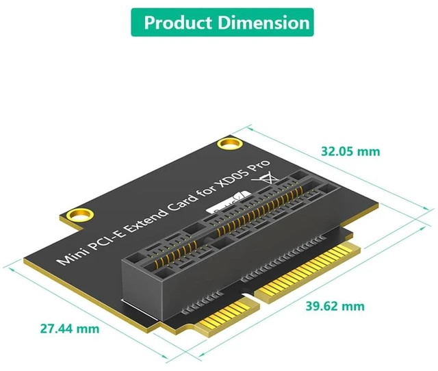 Alt view image 3 of 6 - Mini PCI-E to 05 Pro Right-Angle 90-Degree Extension Card High-Speed Signal Integrity Compatible with XD05 Pro Upgrade Replacement