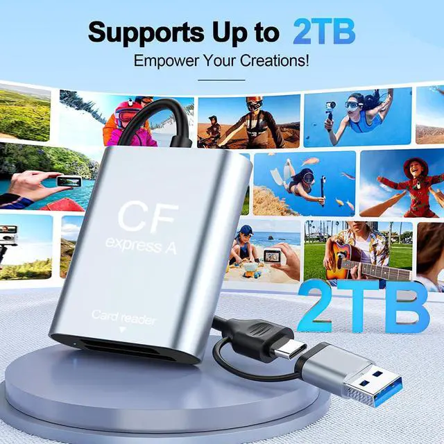 Alt view image 7 of 7 - USB 3.2 CFexpress Type A / SD3.0 Memory Card Reader 10Gbps High-Speed Data Transfer with Dual USB A & USB C Ports (CR398S for CFexpress Type A+SD3.0)