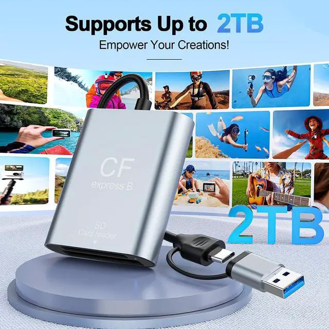 Alt view image 6 of 7 - USB 3.2 CFexpress Type B / SD3.0 Memory Card Reader 10Gbps High-Speed Data Transfer with Dual USB A & USB C Ports (CR397 for CFexpress Type B)