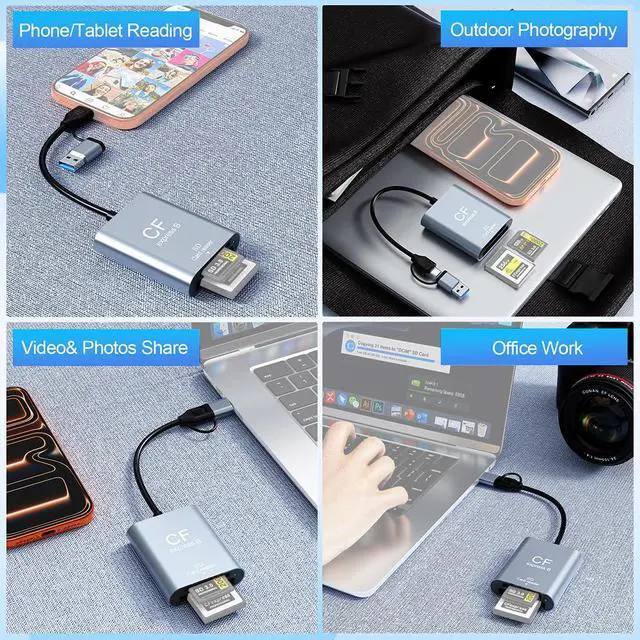 Alt view image 5 of 7 - USB 3.2 CFexpress Type B / SD3.0 Memory Card Reader 10Gbps High-Speed Data Transfer with Dual USB A & USB C Ports (CR397 for CFexpress Type B)