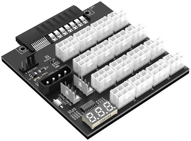 Main image of ATX 16x6Pin Power Supply Breakout Board 12V Output Support 52.10mm Flex Port PSU Compatible with HP 720478-B21,865414-B21,733428-101,830272-B21,876935-B21