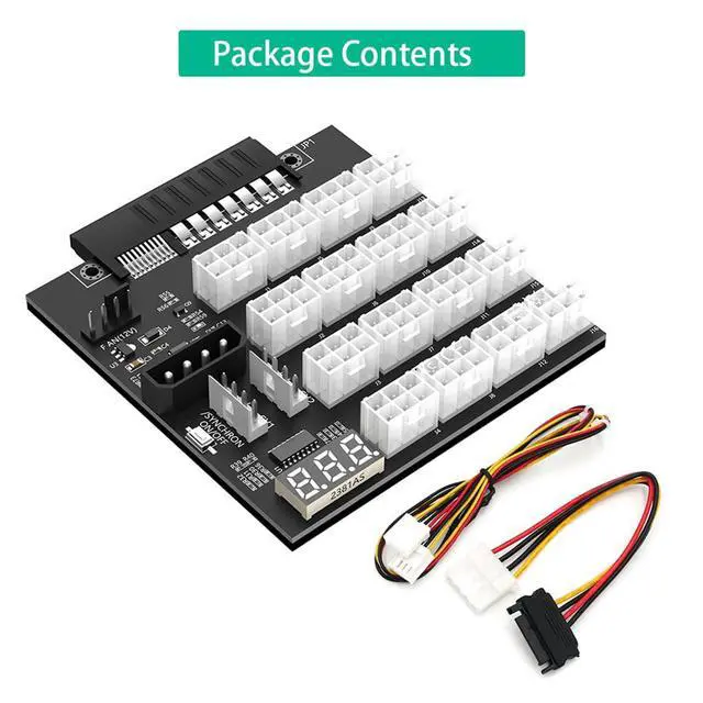 Alt view image 6 of 7 - ATX 16x6Pin Power Supply Breakout Board 12V Output Support 52.10mm Flex Port PSU Compatible with HP 720478-B21,865414-B21,733428-101,830272-B21,876935-B21