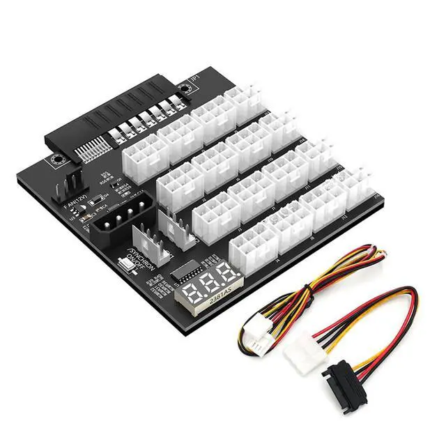 Alt view image 7 of 7 - ATX 16x6Pin Power Supply Breakout Board 12V Output Support 52.10mm Flex Port PSU Compatible with HP 720478-B21,865414-B21,733428-101,830272-B21,876935-B21
