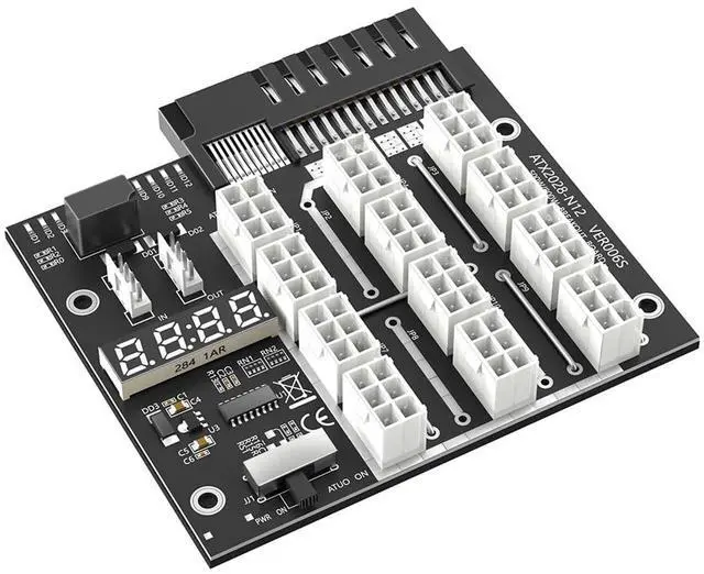 Main image of ATX 12x6Pin Power Supply Breakout Board 12V Output with Flash LED Support 52.10mm Flex Port PSU Compatible with HP 733428-101 720620-B21 830272-B21 720478-B21