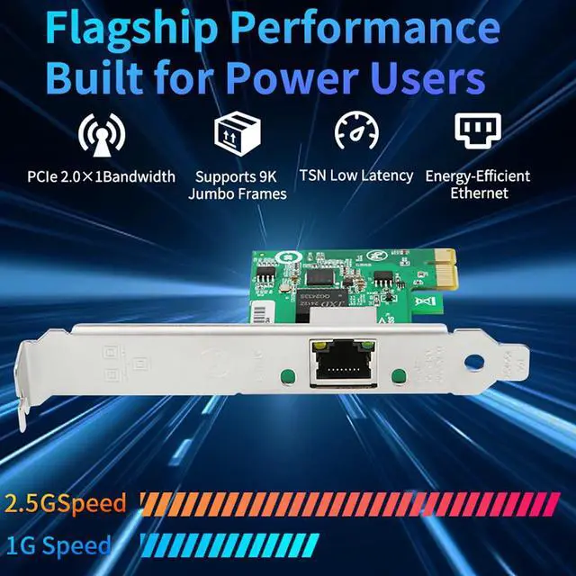Alt view image 4 of 7 - PCIe2.0 x1 to RJ45 2.5G Network Card Low Latency for Gaming/NAS/Servers Supports ESXi 8