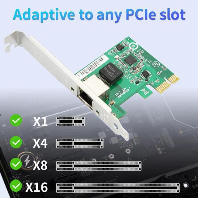 Alt view image 5 of 7 - PCIe2.0 x1 to RJ45 2.5G Network Card Low Latency for Gaming/NAS/Servers Supports ESXi 8