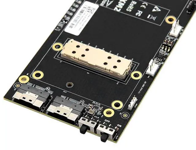 Alt view image 2 of 6 - SlimSAS to SXM2 Single-Channel Direct Pass-Through Backplane PCIe3.0 X16 8GT/s with 2X 8pin GPU Power Support External V100 Graphics Card (Backplane)