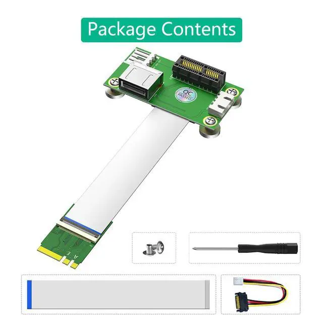 Alt view image 6 of 7 - NGFF M.2 Key A + E to PCI-E 1X + USB2.0 Riser Card with Magnetic Pads 4Pin Power Input Support for X4 X8 X16 (25cm)