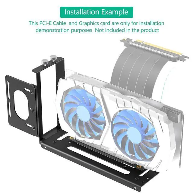 Alt view image 5 of 7 - Vertical GPU Mount Bracket 2 Slots Graphics Card Holder for Computer eGPU Dock External GPU Docking Station (Black)