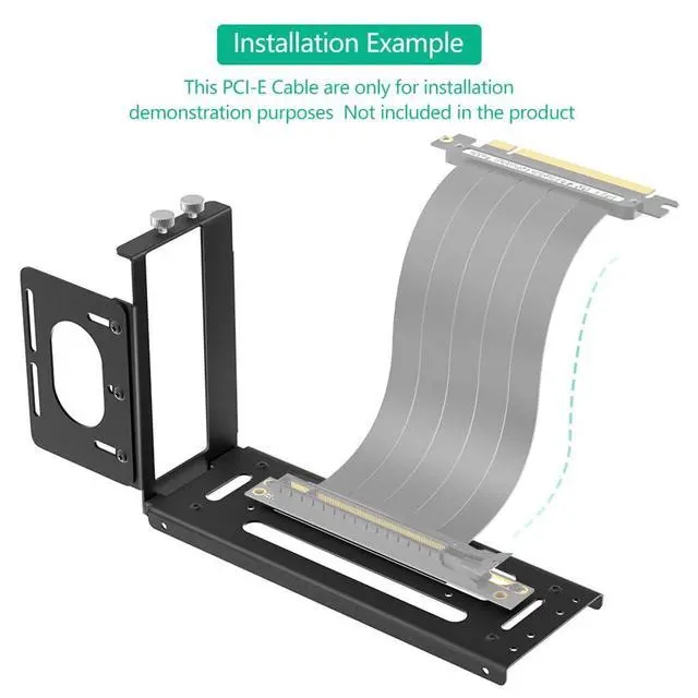 Alt view image 7 of 7 - Vertical GPU Mount Bracket 2 Slots Graphics Card Holder for Computer eGPU Dock External GPU Docking Station (Black)