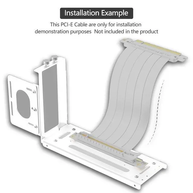 Alt view image 6 of 7 - Vertical GPU Mount Bracket 2 Slots Graphics Card Holder for Computer eGPU Dock External GPU Docking Station (White)