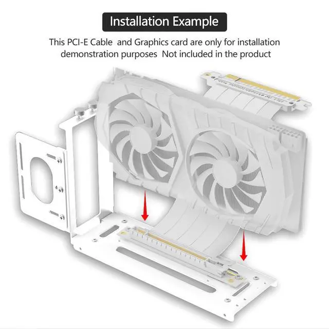 Alt view image 7 of 7 - Vertical GPU Mount Bracket 2 Slots Graphics Card Holder for Computer eGPU Dock External GPU Docking Station (White)
