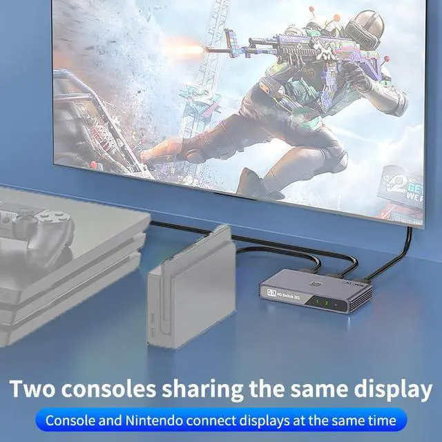 Alt view image 7 of 7 - 1 to 2 Audio Bi-Direction Switcher 4K HD 60Hz Display Audio Video Extender Compatible with HDMI PS4 PS5 TV Box Monitor