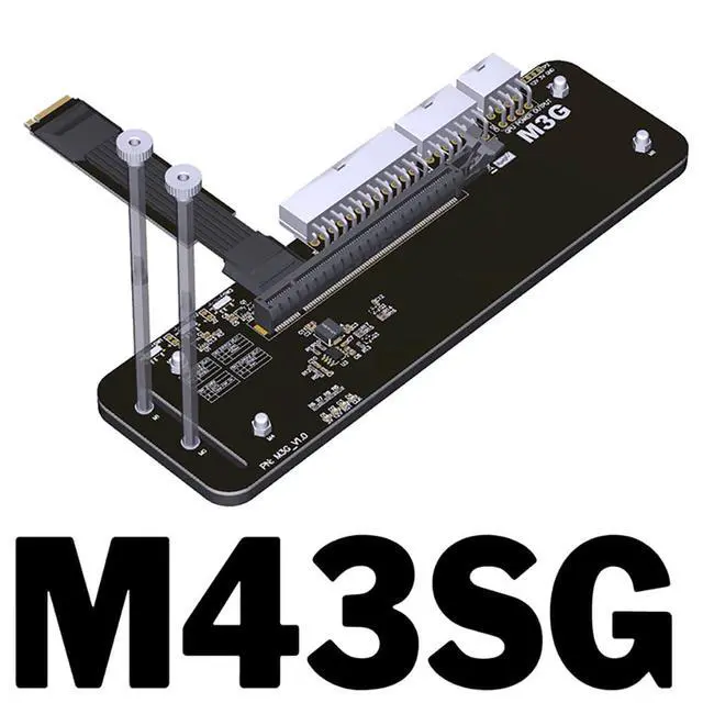 Alt view image 2 of 4 - ADT-M43SG M.2 NVMe M Key to PCIe4.0 X16 External Bracket 64Gbps Full Speed for Graphics Card Above 1660 (M43SG-50cm)