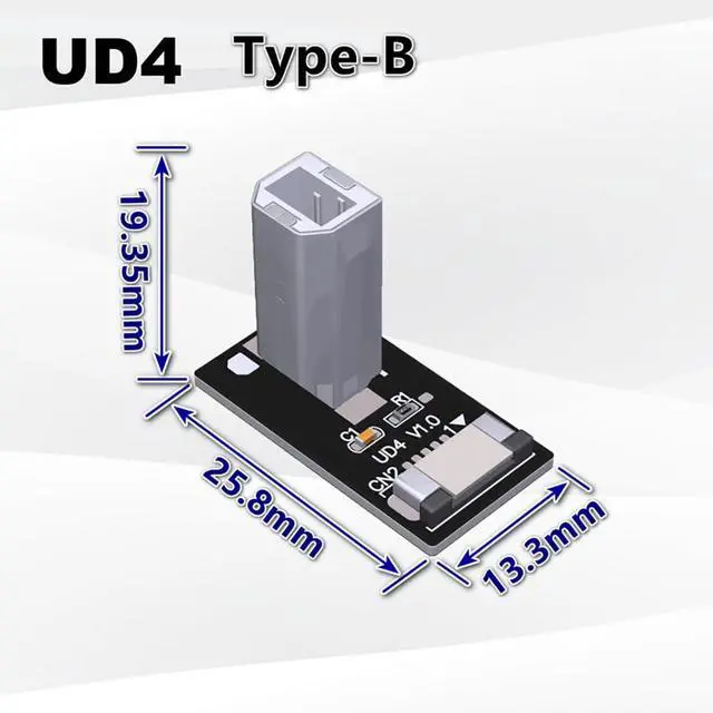 Alt view image 3 of 3 - ADT-UD USB Socket Male Female Test PCB Board Connector USB 2.0/480Mbps Compatible with Raspberry Pi Rock Pi 4 MCU Development Board (UD4)
