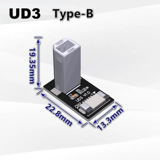 Alt view image 3 of 3 - ADT-UD USB Socket Male Female Test PCB Board Connector USB 2.0/480Mbps Compatible with Raspberry Pi Rock Pi 4 MCU Development Board (UD3)